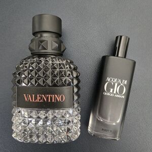 Empty Perfume Bottles Valentino and Giorgio Armani